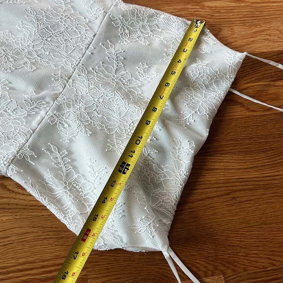 BHLDN Amsale Connie Lace Midi Slip Dress Size 6 Cowl Neck White NWT - Picture 13 of 17